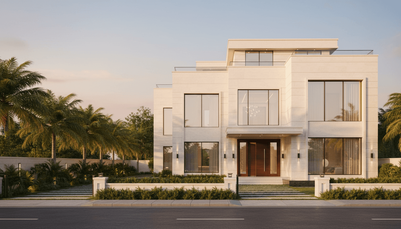 Luxury villa in Bahria Town Karachi with modern architecture and landscaping